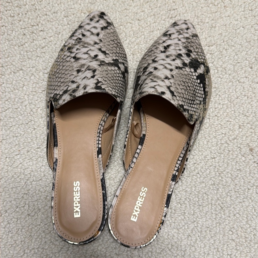 Snake skin mules